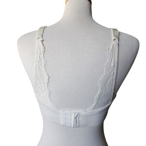 Soma EnblissLuxe Wireless Lace Racerback Bra Ivory Women's Size 34DD